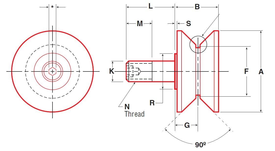 V-Grooved Concentric Stud Style (Metric)