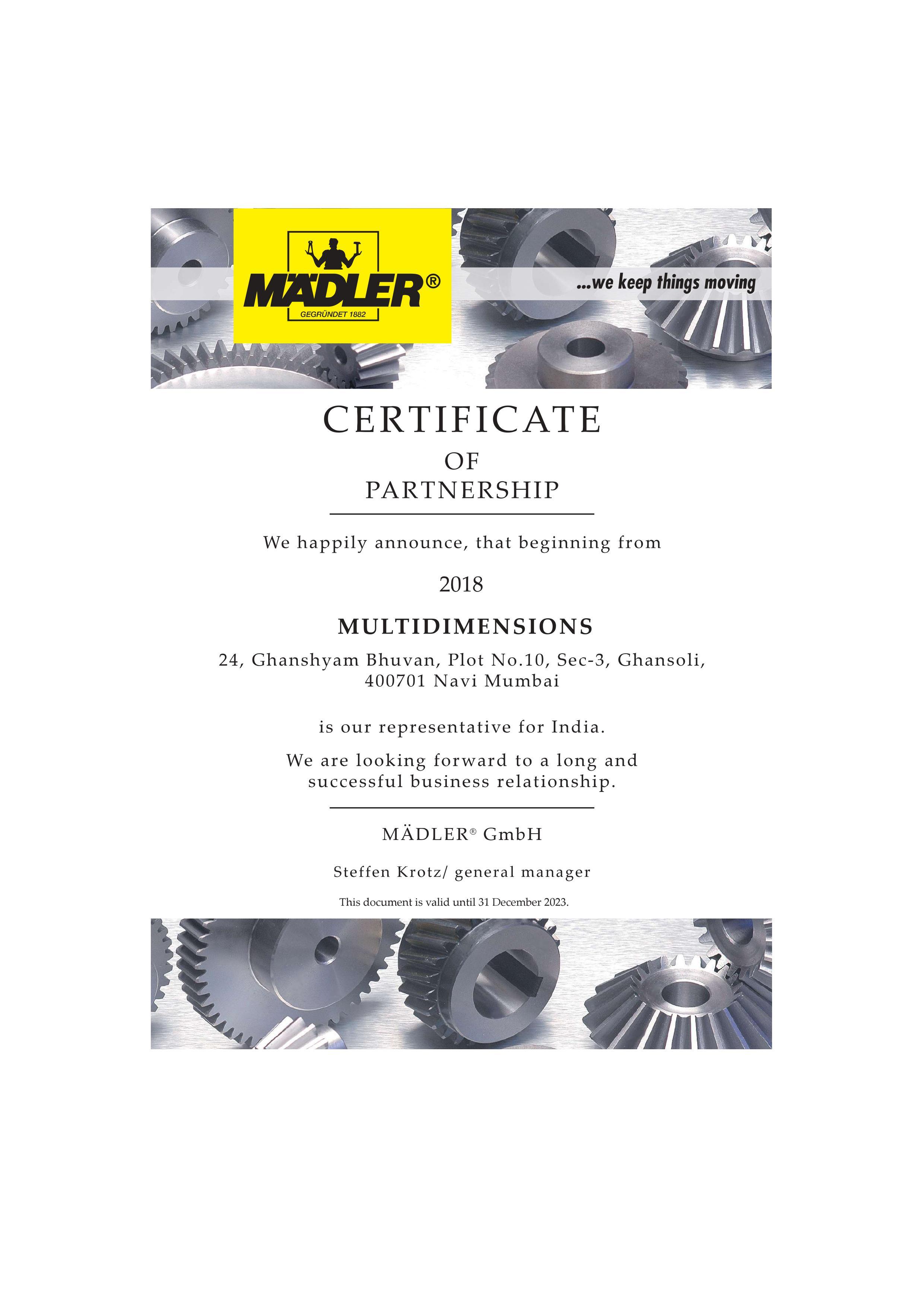 Authorized Certificate - Maedler(GmbH)