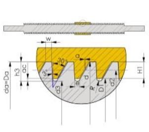 Buttress (Saw) Thread Lead Screws and Nuts Diagram