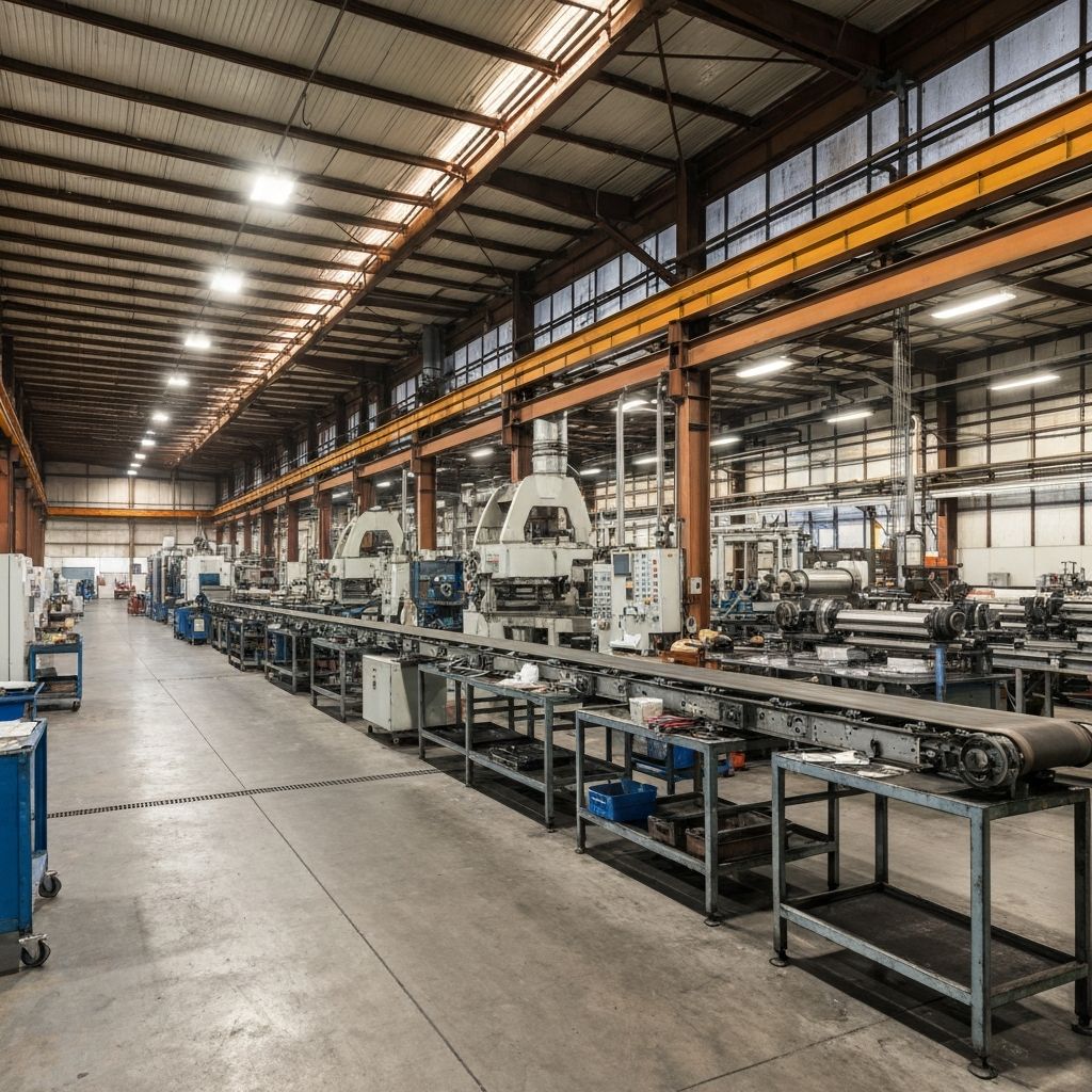 Industrial manufacturing facility with machinery and equipment